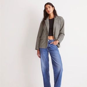 Oversized Knit Blazer in Houndstooth